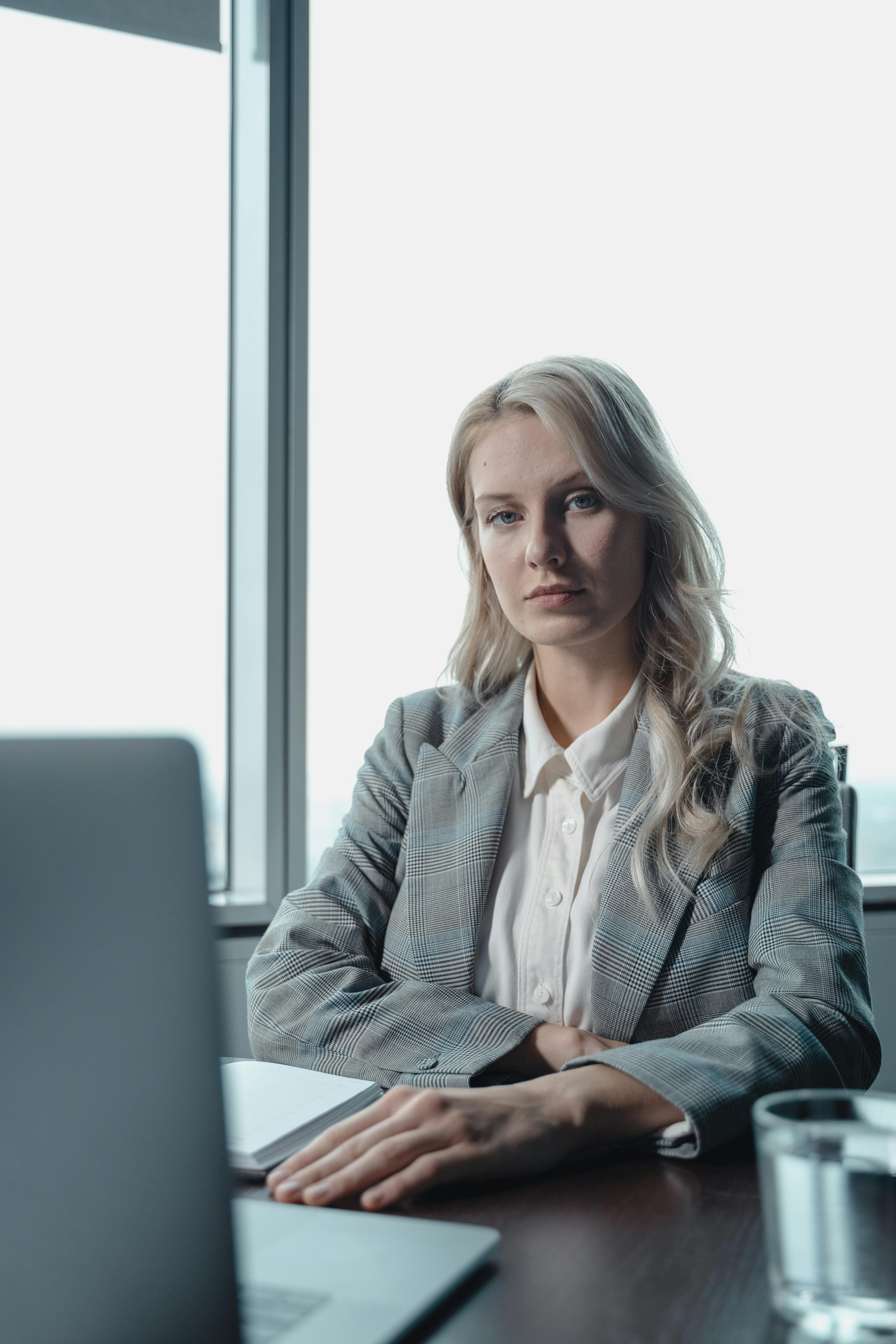 lady sitting in office