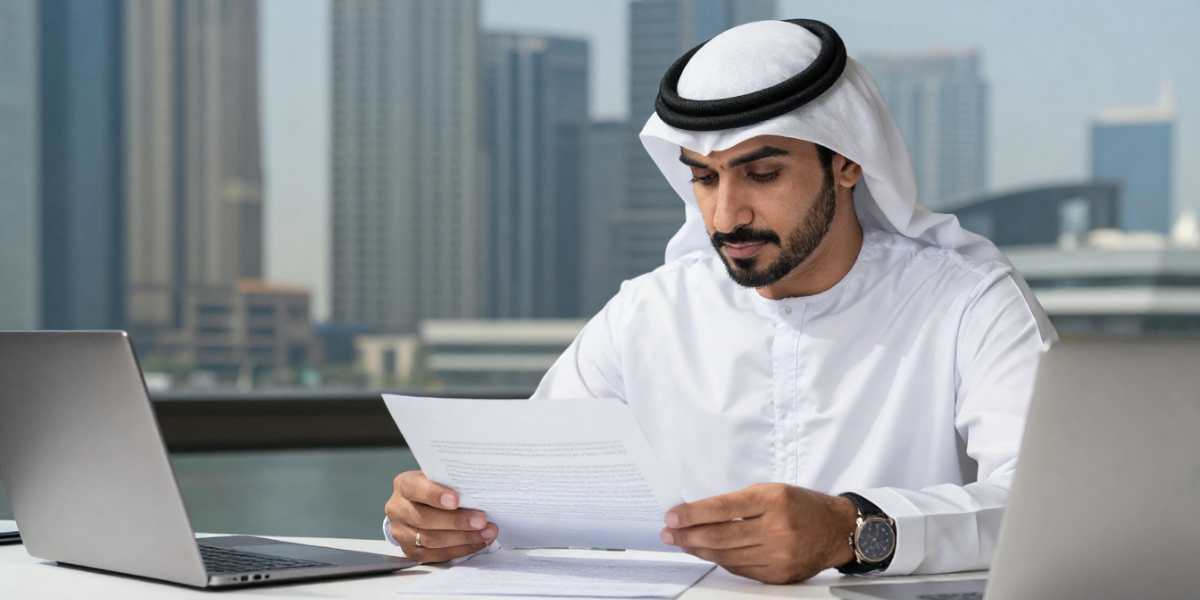 UAE man holding a paper